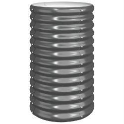 Helloshop26 - Jardinière ronde extérieure 40 x 40 x 68 cm robuste design moderne balcon en acier galvanisé anthracite 02_0046557 - acier 3000234302137
