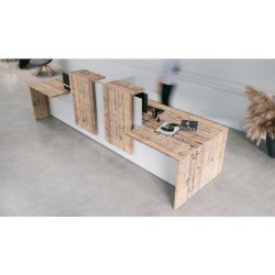 Fifty-Fifty - Banque d'accueil design avec plan de travail et réception intégrés