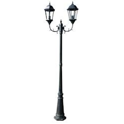 Helloshop26 - Lampadaire extérieur double 230 cm luminaire décoration noir vert 2402087/2 - vert aluminium 3000092451534