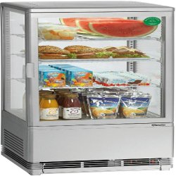 Bartscher Mini-vitrine réfrigérée 78L, argentée - argenté multi-matériau 700778G