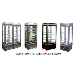 Vitrine single Lexus SEDA - froid ventilé ou statique, revêtement intérieur inox, double vitrage, porte ferrée à droite