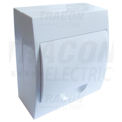 Boîte de distribution en saillie - Cache blanc - Rail N-PE 1×8 modules - IP40 - Dimensions 205×190×75mm