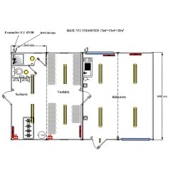 Bungalow de chantier / mondulaire / base vie / aménagé