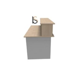 Bureau d'accueil Tono - Mobel Linea. - 80, Alu, Acacia clair