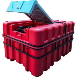 Cuve Réservoir Diesel Rouge Fioul en PE 2500 L avec pompe 230 V et pistolet automatique MW Tools TDC2500M10