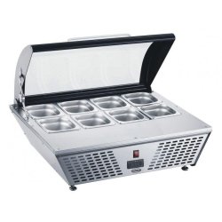 Puits froid vitré 8xGN1/6 100mm 67L Combisteel