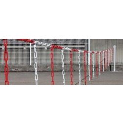 Barrière morceaux de chaîne - 5 à 25 m - Chaînes 6 ou 8 mm - Fixation murale ou sur poteau