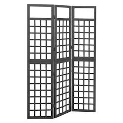Décoshop26 - Paravent séparateur de pièce cloison à 3 panneaux en bois de pin noir 121 x 180 cm DEC031195 - noir Bois massif 3000258339102