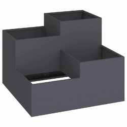 Helloshop26 - Cache-pot de jardin rectangulaire moderne extérieur 100 x 100 x 60 cm en acier anthracite 02_0052076 - métal 3000237232554