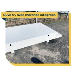 Cuve sanitaire 5' avec marches intégrées - Europbox - Norme ISO - Vanne d'évacuation 4 pouces