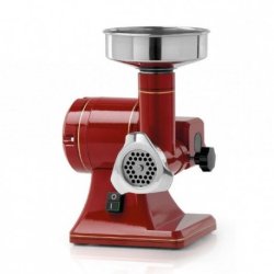 Hachoir à viande TS8 rétro - Ø 60 mm - 20 kg/heure - Aluminium rouge - Grille inox Ø 6 mm