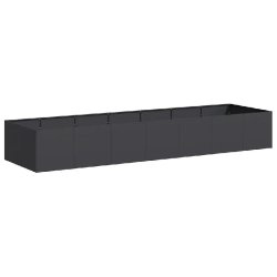 Helloshop26 - Jardinière rectangulaire pour jardin patio 280 x 80 x 40 cm design moderne esthétique en acier noir 02_0051542 02_0051542 - noir acier