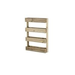 HORTALIA Jardinière verticale Stand Line Wall KD 4B en bois traité pour l’extérieur - marron Bois massif 700703KD