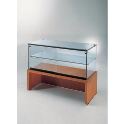 Vitrine d'exposition - Comptoir 120/MBVA avec portes vitrées et espace de rangement