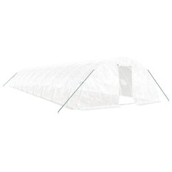 Helloshop26 - Serre tente abri plante fleur légumes avec cadre en acier 90 m² 18 x 5 x 2,3 m blanc 02_0044641 - blanc acier 3000220241662
