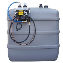 Station Platine 1 500 litres avec compteur mécanique et paroi PEHD - Pour gasoil et GNR - CEMO - 90204R