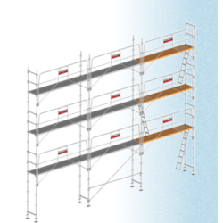 Échafaudage MAG 42 - LOT 80 m² - Classe 3 : 200 kg/m² - Longueur 10 m - Hauteur 8 m - Galvanisé ø 42 mm