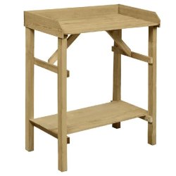 Helloshop26 - Table de jardinière en bois 75 x 40 x 90 cm avec 2 étagères design moderne jardin en pin imprégné marron 02_0045910 - marron Bois m