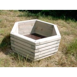 JARDINIERE EN BOIS HEXAGONALE