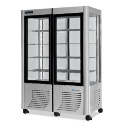 Vitrine réfrigérée Négative  Double Fixe/Fixe 800L 4 faces vitrées SCAIOLA - Argent