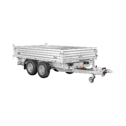 Remorque Benne Saris HDS - 310 x 176 cm - PTAC 3000 Kg - Tri-benne - Pompe électrique - Référence K3 310 176 3000 2 HDS E