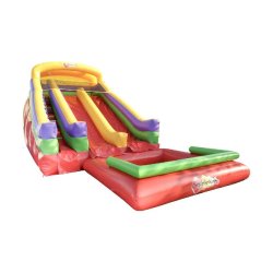 Toboggan aquatique Double piste - Réf. WS18-RB - Structure gonflable avec piscine intégrée - Norme CE EN 14960