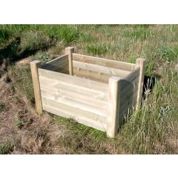 Jardinière rectangle en bois - 1000x500xH390 mm - Pin nord rouge traité autoclave classe 4