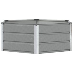 Helloshop26 - Jardinière hexagonale design moderne pour jardin terrasse 129 x 129 x 45 cm en acier gris clair - gris acier 3000240986826