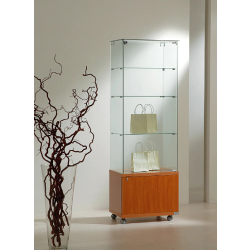 Vitrine d'exposition 6/18MVA - largeur 60cm - cerisier - verre trempé avec rangement sécurisé