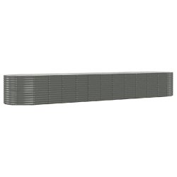 Helloshop26 - Jardinière bac lit surélevé plantes fleurs terrasse jardin de jardin acier enduit de poudre 507 x 100 x 68cm gris 02_0039662 - gris a