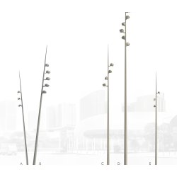 Mât d'éclairage public cylindro-conique tunis / hauteur 6 - 12  m / en acier galvanisé