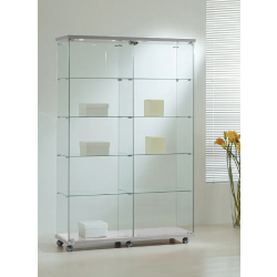 Vitrine d'exposition 120cm - 12/18LVA - verre trempé et bois - gris