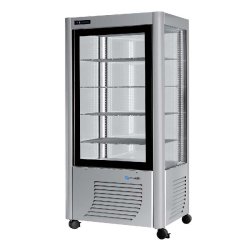 Vitrine réfrigérée négative couleur argent 4 faces vitrées 540l - 540BT-A