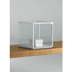 Petite vitrine 6-TPVA - dimensions 43x43x41 cm - porte vitrée avec serrure - coloris blanc poli ou gris clair