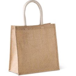Sac réutilisable style cabas en toile de jute - grand modèle - Réf: KI0274 - Marque: Kimood