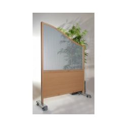 Cloisons amovibles - Ardal - ossature hêtre vernis naturel avec tôle micro perforée et pieds mobiles réf. MX 41