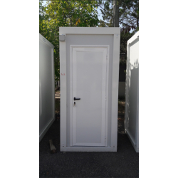 Bungalow de chantier sanitaire neuf 1.19 x 1.19m - REF 703 avec porte, WC, lavabo et luminaire