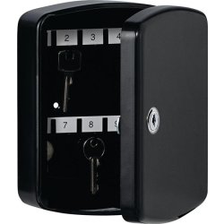 Armoire électronique de gestion des clefs - Schlà¼sselbox Key Box H202xB157xT75 mm - noir en acier, 15 crochets - BURG-Wà„CHTER