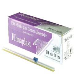 Film Étirable Alimentaire NOVAFRESH 30cm x 300m avec Système Zip-Cut Sécurisé - Découpe Millimétrée Sans Risque - Productivité CHR - Lot de 6