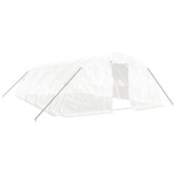 Helloshop26 - Serre tente abri plante fleur légumes avec cadre en acier 40 m² 8 x 5 x 2,3 m blanc 02_0044589 - blanc acier 3000220225983