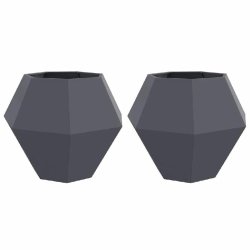 Helloshop26 - Lot de 2 jardinières rectangulaires design extérieur 100 x 100 x 80 cm en acier anthracite - acier 3000237756487