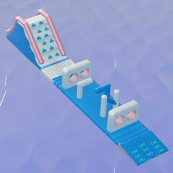 Ligne de structures gonflables pour piscine 2 - Réf. MBL002-LI - Mini aquapark avec obstacles et toboggan