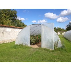 Serre tunnel professionnelle - Acier galvanisé et toiture anti-UV - Gamme Arceaux - L4,5m x H2,255m -