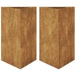 Helloshop26 - Jardinière bac lit surélevé plantes fleurs jardin terrasses lot de 2 triangulaire 50 x 43 x 75 cm acier corten marron 02_0039107 - ma