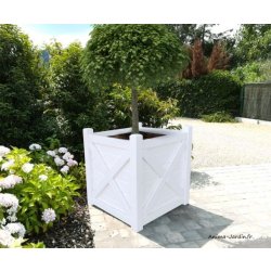 Bac en bois blanc orangerie - 325 L - Anima Jardin - Dimensions 70x70x70 cm