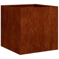 Helloshop26 - Jardinière carrée fond ouvert jardin terrasse 40 x 40 x 40 cm design moderne en acier rouillé - vert inox 3000236921893