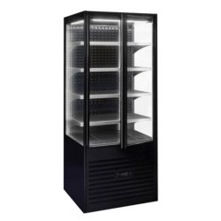 Vitrine self-service chauffante ventilée - 5 niveaux - Série 800 - Laqué noir - Température +30° à +85°C