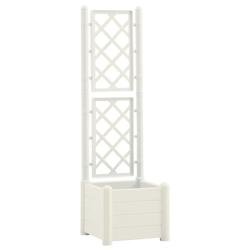 Helloshop26 - Jardinière avec treillis 43 x 43 x 142 cm PP blanc 02_0000813 - blanc 3000071461530