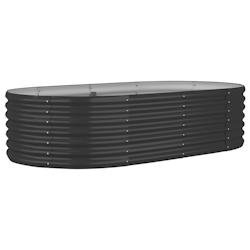 Helloshop26 - Jardinière bac lit surélevé plantes fleurs terrasse jardin de jardin acier enduit de poudre anthracite 02_0039487 - acier 3000218533175