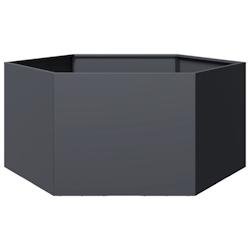 Helloshop26 - Jardinière bac lit surélevé plantes fleurs terrasse jardin hexagone 104 x 90 x 45 cm acier anthracite 02_0038630 - acier 3000214051765